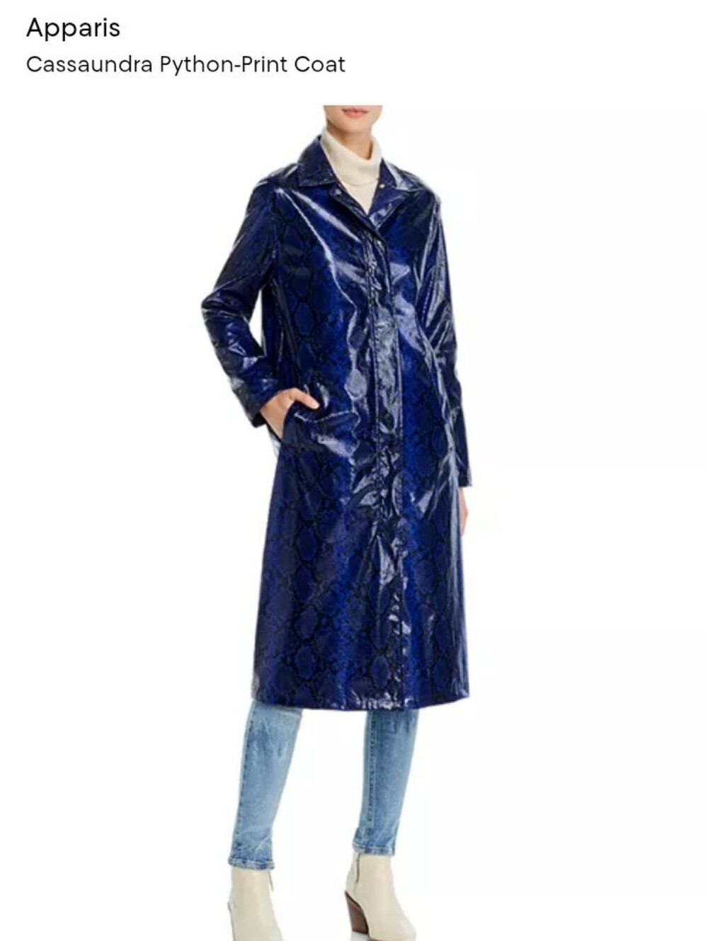 NWT Apparis Cassaundra Vivid Python Print Faux Leather Trench Coat Size XL MSRP